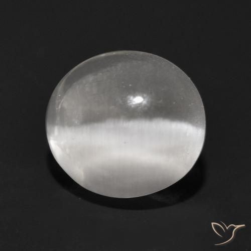 1.23 ct Gray Sillimanite Cat's Eye Stone, Natural Sillimanite Cat's Eye in Oval Cabochon Shape for Sale