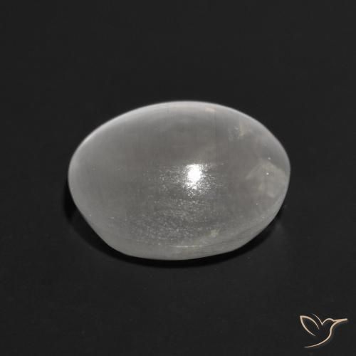 Sillimanite Cat's Eye Gemstone in 6.7 x 6.2 mm Size for Sale, Sillimanite Cat's Eye Stone in Very Light Grey Color