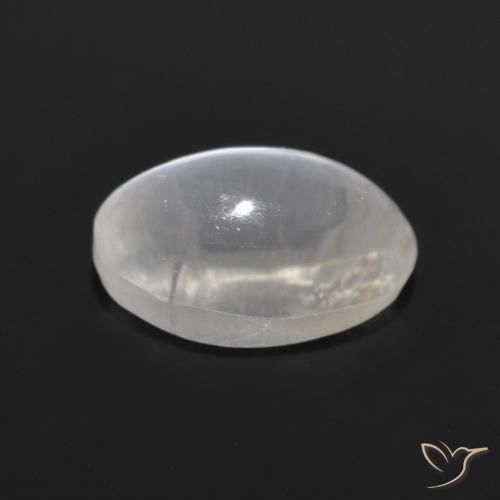 Sillimanite Cat's Eye Gemstone in 7.5 x 5.2 mm Size for Sale, Sillimanite Cat's Eye Stone in Very Light Grey Color