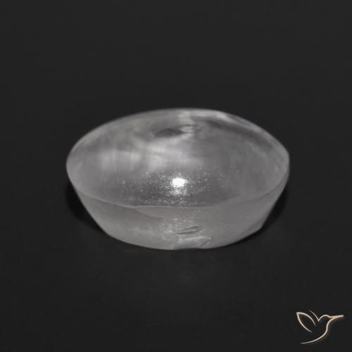 Sillimanite Cat's Eye Gemstone in 7.7 x 5.4 mm Size for Sale, Sillimanite Cat's Eye Stone in Clear White Color