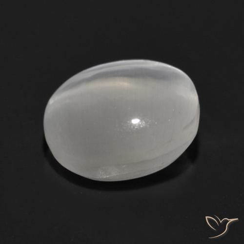 Sillimanite Cat's Eye Gemstone in 6.5 x 6 mm Size for Sale, Sillimanite Cat's Eye Stone in White Color