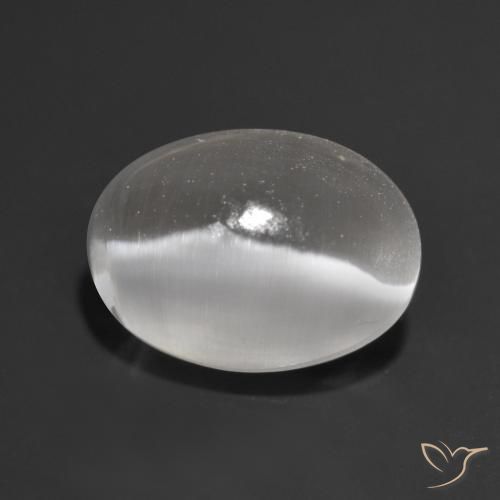 1.34 ct Gray Sillimanite Cat's Eye Stone, Natural Sillimanite Cat's Eye in Oval Cabochon Shape for Sale