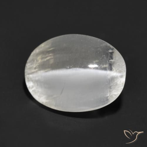 1.47 ct Gray Sillimanite Cat's Eye Stone, Natural Sillimanite Cat's Eye in Oval Cabochon Shape for Sale