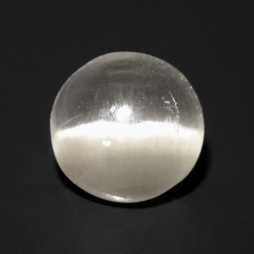 1.06 ct Gray Sillimanite Cat's Eye Stone, Natural Sillimanite Cat's Eye in Round Cabochon Shape for Sale