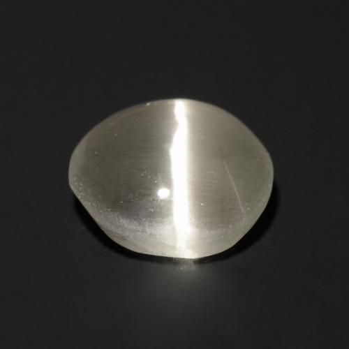 Sillimanite Cat's Eye Gemstone in 6 mm (calibrated) Size for Sale, Sillimanite Cat's Eye Stone in Very Light Grey Color