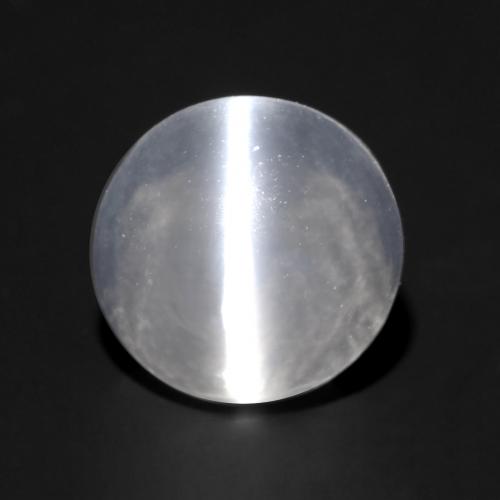 أبيض شفاف عين القط سيليمانايت حجر كريم - 1.2ct كابوشون دائرى (ID: 551462)
