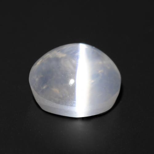 Sillimanite Cat's Eye Gemstone in 6 mm (calibrated) Size for Sale, Sillimanite Cat's Eye Stone in Translucent White Color