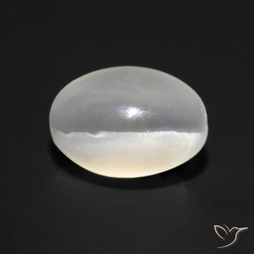 1.43ct Natural Warm White Sillimanite Cat's Eye, Oval, Transparent