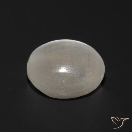 Sillimanite Cat's Eye Gemstone in 6.8 x 6.2 mm Size for Sale, Sillimanite Cat's Eye Stone in Very Light Grey Color