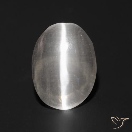 0.96 ct Gray Sillimanite Cat's Eye Gemstone, Sillimanite Cat's Eye Gem in Oval Cabochon Shape for Sale.