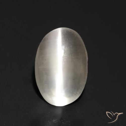 Oeil de chat ovale en sillimanite de 1,05 ct, 7,8 x 5,2 mm de Madagascar, Photo A