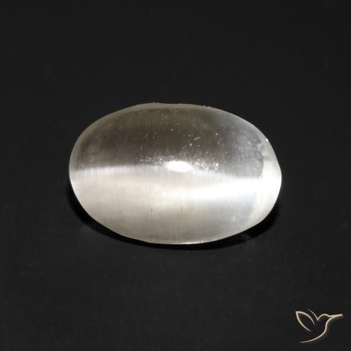 1.05 ct Gray Sillimanite Cat's Eye Stone, Natural Sillimanite Cat's Eye in Oval Cabochon Shape for Sale