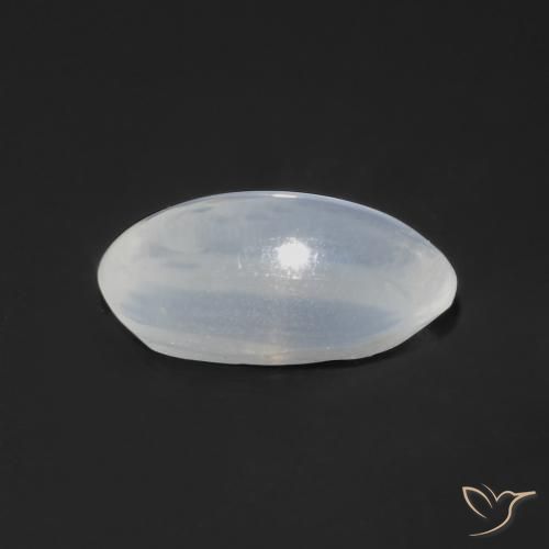 Sillimanite Cat's Eye Gemstone in 7.5 x 4.3 mm Size for Sale, Sillimanite Cat's Eye Stone in Translucent White Color