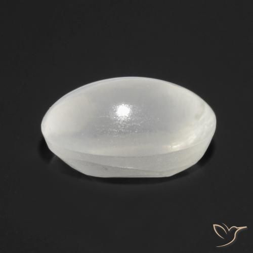 Sillimanite Cat's Eye Gemstone in 7.6 x 5 mm Size for Sale, Sillimanite Cat's Eye Stone in Translucent White Color