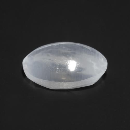 Sillimanite Cat's Eye Gemstone in 6.7 x 4.6 mm Size for Sale, Sillimanite Cat's Eye Stone in Translucent White Color