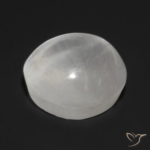 Sillimanite Cat's Eye Gemstone in 6 mm (calibrated) Size for Sale, Sillimanite Cat's Eye Stone in Translucent White Color