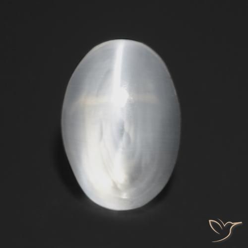 1.13 ct White Sillimanite Cat's Eye Stone, Natural Sillimanite Cat's Eye in Oval Cabochon Shape for Sale