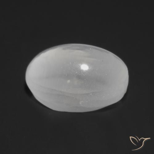Sillimanite Cat's Eye Gemstone in 6.7 x 4.7 mm Size for Sale, Sillimanite Cat's Eye Stone in Translucent White Color