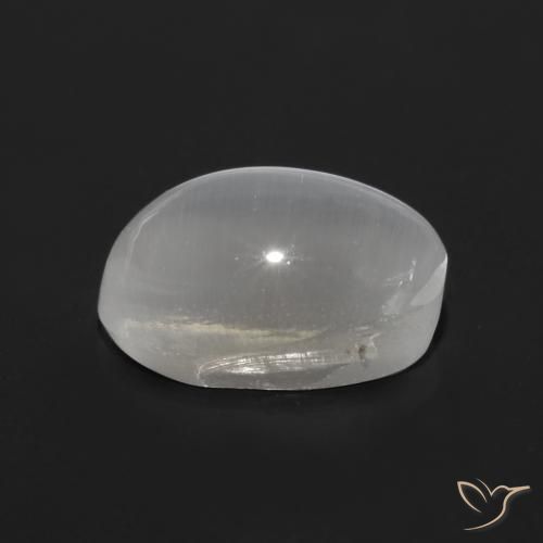 Sillimanite Cat's Eye Gemstone in 6.5 x 4.5 mm Size for Sale, Sillimanite Cat's Eye Stone in Translucent White Color