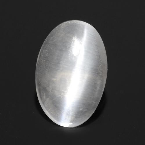 Translucent White Силлиманит Кошачий Глаз Камень - 0.8ct Овал Кабошон (ID: 551618)
