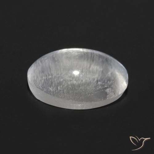 Sillimanite Cat's Eye Gemstone in 7 x 5 mm (calibrated) Size for Sale, Sillimanite Cat's Eye Stone in Clear White Color