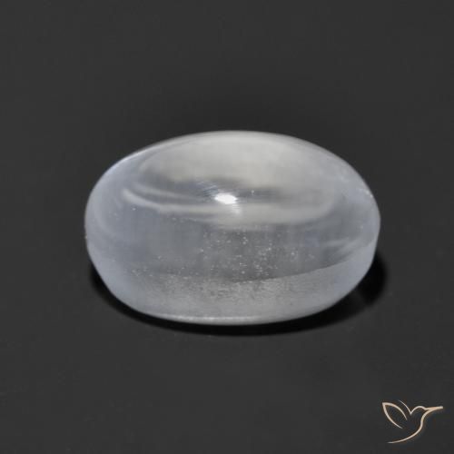 Sillimanite Cat's Eye Gemstone in 7.2 x 4.2 mm Size for Sale, Sillimanite Cat's Eye Stone in Clear White Color