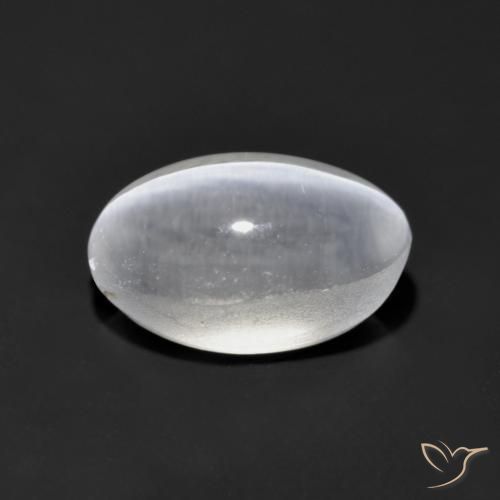 Sillimanite Cat's Eye Gemstone in 7.8 x 4.8 mm Size for Sale, Sillimanite Cat's Eye Stone in Clear White Color