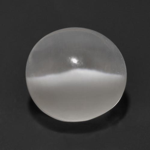 5.7mm Round Gray Sillimanite Cat's Eye from Madagascar, Weight of 1.13ct, Natural untreated Gemstone in Transparent Clarity, 1pc Round Cabochon Sillimanite Cat's Eye - Color: Very Light Grey, Mohs Hardness of 6.5 - 7.5 suitable for daily wear jewelry, Photo A
