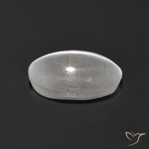 Sillimanite Cat's Eye Gemstone in 7.8 x 5.3 mm Size for Sale, Sillimanite Cat's Eye Stone in Clear White Color