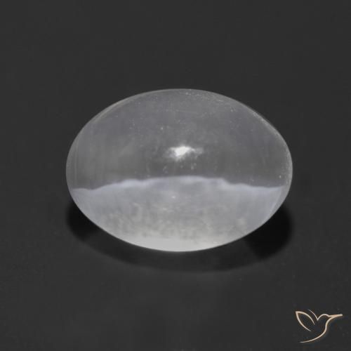 1.37 ct White Sillimanite Cat's Eye Stone, Natural Sillimanite Cat's Eye in Oval Cabochon Shape for Sale