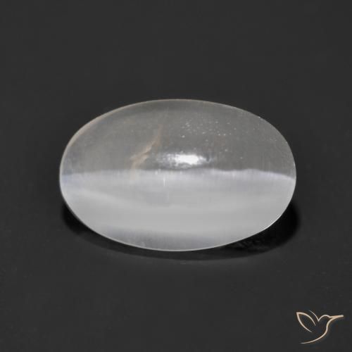1.34 ct Gray Sillimanite Cat's Eye Stone, Natural Sillimanite Cat's Eye in Oval Cabochon Shape for Sale