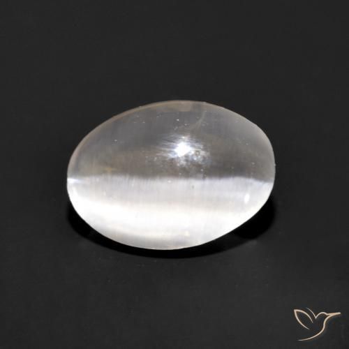 0.96 ct Gray Sillimanite Cat's Eye Stone, Natural Sillimanite Cat's Eye in Oval Cabochon Shape for Sale