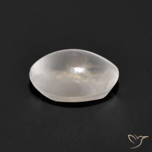Sillimanite Cat's Eye Gemstone in 7 x 5 mm (calibrated) Size for Sale, Sillimanite Cat's Eye Stone in Very Light Grey Color