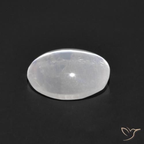 Sillimanite Cat's Eye Gemstone in 7 x 5.4 mm Size for Sale, Sillimanite Cat's Eye Stone in Clear White Color