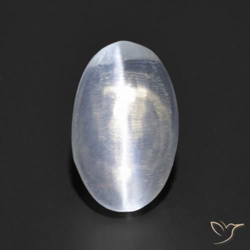 1,14 ct ovaler weißer Sillimanit-Katzenauge aus Madagaskar, Größe 8 x 5mm, natürlicher Edelstein, Transparent Reinheit, 1 Stück ovaler Sillimanit-Katzenauge, Mohs-Härte von 6,5 - 7,5 Geeignet für den täglichen Gebrauch im Schmuck , Photo A