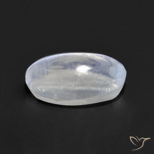 Sillimanite Cat's Eye Gemstone in 8 x 5 mm (calibrated) Size for Sale, Sillimanite Cat's Eye Stone in Bluish White Color