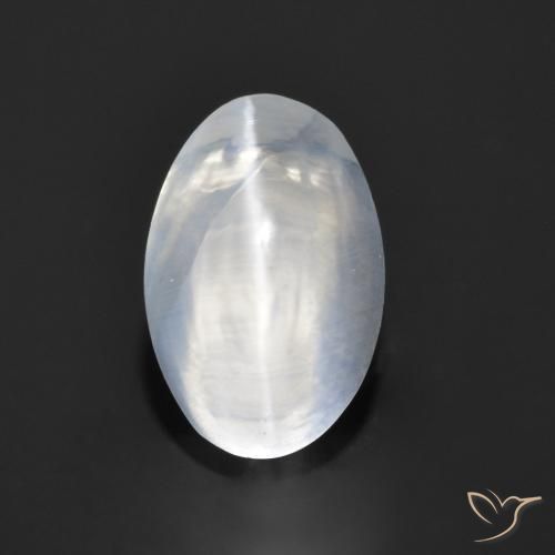 1.26ct Natural Clear White Sillimanite Cat's Eye, Oval, Transparent