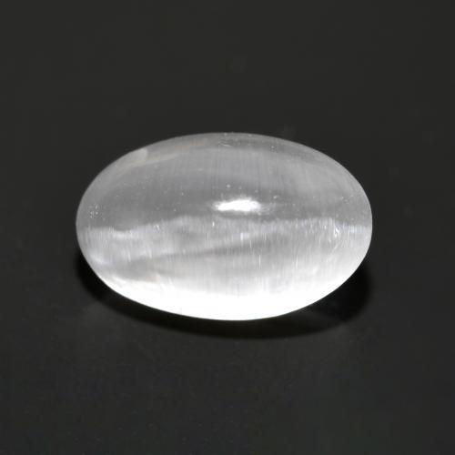 1.35 ct White Sillimanite Cat's Eye Stone, Natural Sillimanite Cat's Eye in Oval Cabochon Shape for Sale