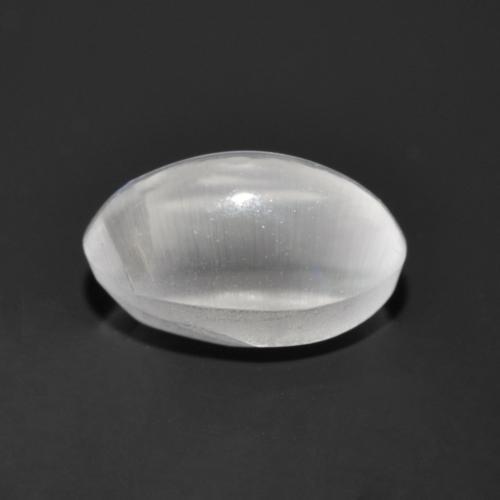 Sillimanite Cat's Eye Gemstone in 7.6 x 4.8 mm Size for Sale, Sillimanite Cat's Eye Stone in White Color