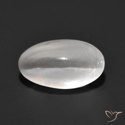 1.37 ct White Sillimanite Cat's Eye Stone, Natural Sillimanite Cat's Eye in Oval Cabochon Shape for Sale