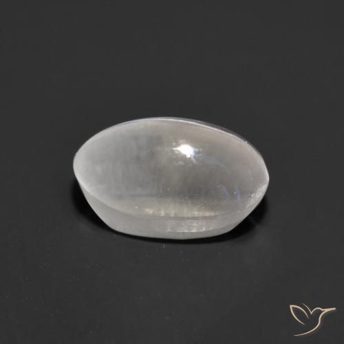 Sillimanite Cat's Eye Gemstone in 7.4 x 4.7 mm Size for Sale, Sillimanite Cat's Eye Stone in Very Light Grey Color