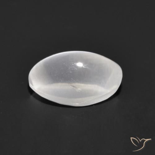 Sillimanite Cat's Eye Gemstone in 7.2 x 4.4 mm Size for Sale, Sillimanite Cat's Eye Stone in Very Light Grey Color