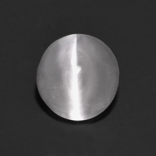 White Sillimanite Cat's Eye Gem - 1ct Round Cabochon (ID: 551897)