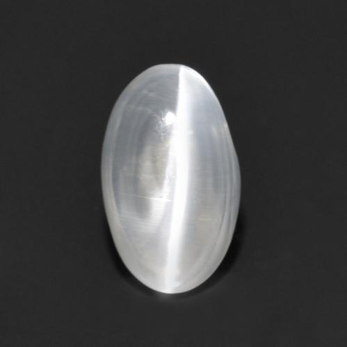Clear White Силлиманит Кошачий Глаз Камень - 1ct Овал Кабошон (ID: 551900)