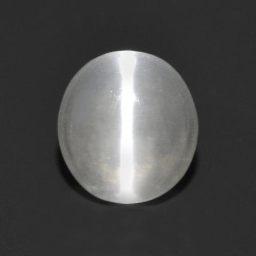 Clear White Силлиманит Кошачий Глаз Камень - 1.2ct Овал Кабошон (ID: 551901)