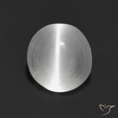 1.44ct Natural White Sillimanite Cat's Eye, Round, Transparent