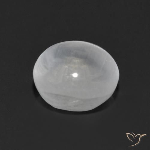 Sillimanite Cat's Eye Gemstone in 6.5 mm (calibrated) Size for Sale, Sillimanite Cat's Eye Stone in White Color