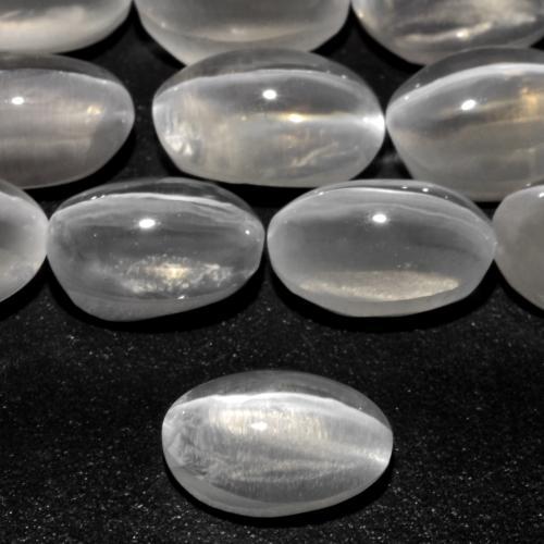 Sillimanite Cat's Eye Gemstone in 6.5 x 4.3 mm Size for Sale, Sillimanite Cat's Eye Stone in Very Light Grey Color