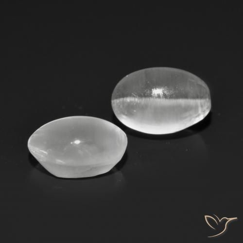 2.06 ctw Gray Sillimanite Cat's Eye Stones, Natural Sillimanite Cat's Eye in Oval Cabochon Shape for Sale