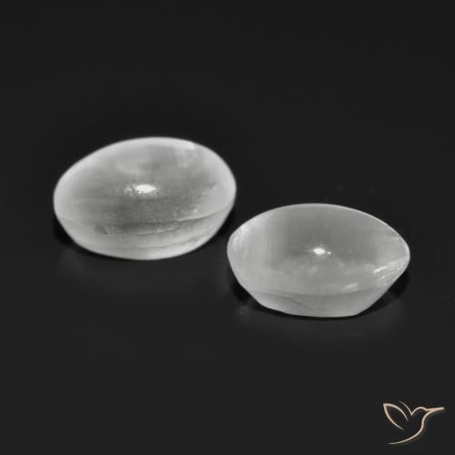 Sillimanite Cat's Eye Gemstones in 6.8 x 4.8 mm Size for Sale, Sillimanite Cat's Eye Stones in Very Light Grey Color